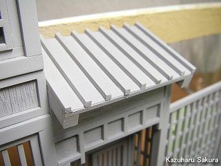 アリイ　'55トヨペット・クラウン　小京都のジオラマ製作　玄関の屋根