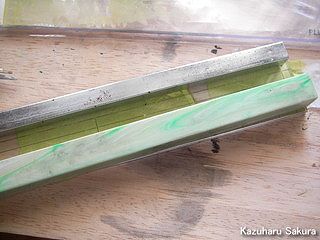 アリイ　'55トヨペット・クラウン　小京都のジオラマ製作　ノウゼンカズラの製作　ガクの染色５
