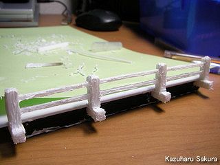 アリイ　'55トヨペット・クラウン　小京都のジオラマ製作 橋の製作 欄干の製作３