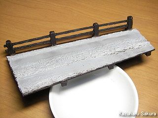 アリイ　'55トヨペット・クラウン　小京都のジオラマ製作 橋の製作 欄干の塗装４