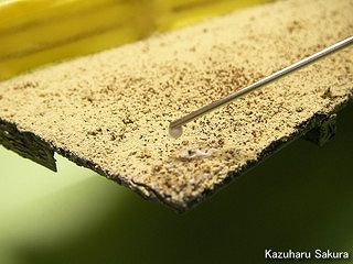 アリイ　'55トヨペット・クラウン　小京都のジオラマ製作 橋と陸の土表現 水溶き木工用ボンドで固定させる