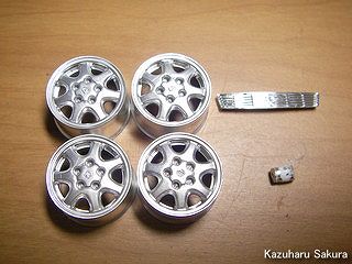 アオシマ JZX90 トヨタ・マークⅡ 2.5 グランデG（1/24）  アルミホイール　メッキパーツ