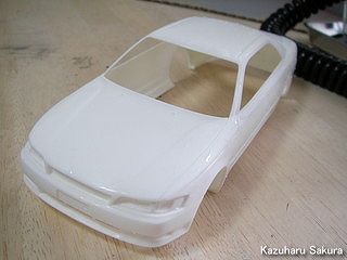 アオシマ JZX90 トヨタ・マークⅡ 2.5 グランデG（1/24）  塗装前ボディ洗浄　乾燥