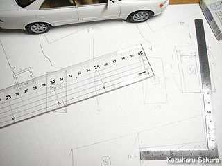 アオシマ・JZX90 トヨタ・マークⅡ　ジオラマ製作　設計図