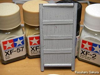 アオシマ・JZX90 トヨタ・マークⅡ　ジオラマ製作　木製のつい立の塗装開始