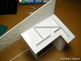 アオシマ・JZX90 トヨタ・マークⅡ　ジオラマ製作　屋根の製作１