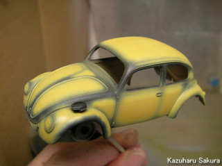 タミヤ フォルクスワーゲン タイプ82E スタッフカー (1/48) 製作記 ～ ボディの塗装 全体の塗装２
