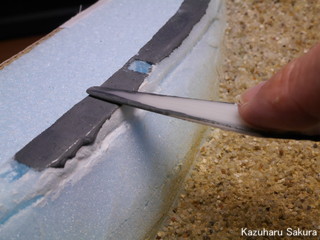 1/24 タミヤ トヨダ AA型 ジオラマ製作記 ～ 塀の基礎部分の塗装２
