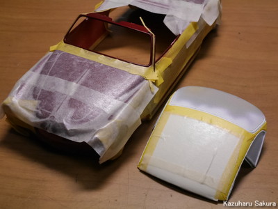 1/24 GSIクレオス カルマン・ギア 製作記 ～ 塗装 メタル部分の塗装準備