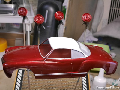 1/24 GSIクレオス カルマン・ギア 製作記 ～ 塗装 メタル部分の塗装３