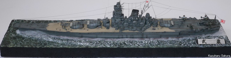 ﻿ 1/350 艦船シリーズ （タミヤ） ﻿タミヤ 1/350 武蔵 完成ジオラマ