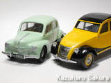 ﻿エレール 1/43 シトロエン2CV・ルノー4CV 完成画像