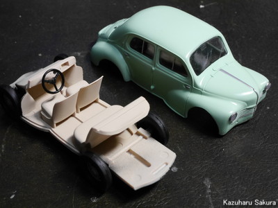 ﻿エレール 1/43 シトロエン2CV・ルノー4CV 製作記 ～ ルノー4CVの製作 その２