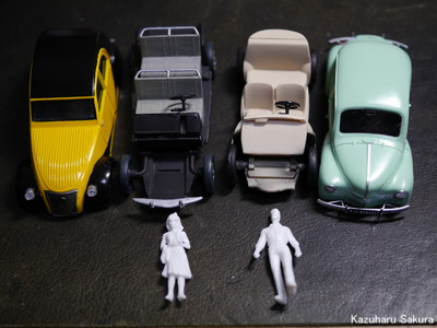 ﻿エレール 1/43 シトロエン2CV・ルノー4CV ジオラマ制作記 ～ 建物・レンガ・石畳の制作と塗装 その１