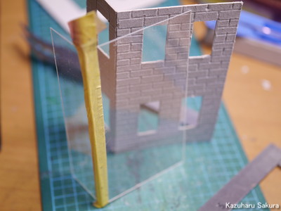 ﻿エレール 1/43 シトロエン2CV・ルノー4CV ジオラマ制作記 ～ 建物・レンガ・石畳の制作と塗装 その１