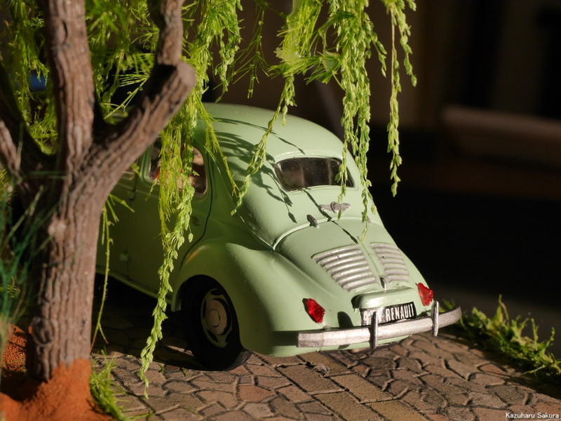 ﻿エレール 1/43 シトロエン2CV・ルノー4CV ジオラマ制作記 ～ ジオラマ完成画像