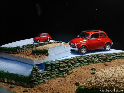 ﻿1/24 タミヤ ﻿FIAT500F ジオラマ製作記 ～ 芝生の制作４