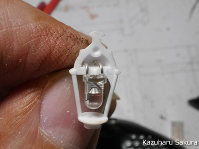 ﻿1/24 タミヤ ﻿タミヤ 1/24 キャンパス・フレンズセット ジオラマ制作記 ～ 街灯へのLEDの組み込み２