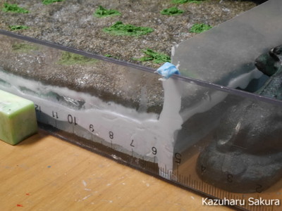 ﻿1/24 Kazuharu Sakura original ﻿櫻和春オリジナル 1/24 灯籠 ジオラマ制作記 ～ 川の水表現１