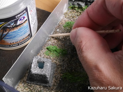 ﻿1/24 Kazuharu Sakura original ﻿櫻和春オリジナル 1/24 灯籠 ジオラマ制作記 ～ 川の水表現５