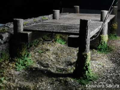 ﻿1/24 Kazuharu Sakura original ﻿櫻和春オリジナル 1/24 灯籠 ジオラマ制作記 ～ 川の水表現８