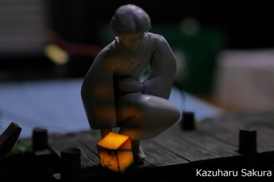 ﻿1/24 Kazuharu Sakura original ﻿櫻和春オリジナル 1/24 灯籠 ジオラマ制作記 ～ 燈籠のLED設置２