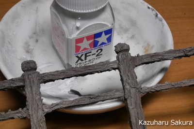 ﻿1/24 Kazuharu Sakura original ﻿櫻和春オリジナル 1/24 灯籠 ジオラマ制作記 ～ 木の橋と階段手摺りの仕上げ・塗装３