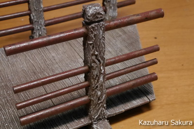 ﻿1/24 Kazuharu Sakura original ﻿櫻和春オリジナル 1/24 灯籠 ジオラマ制作記 ～ 木の橋と階段手摺りの仕上げ・塗装１２