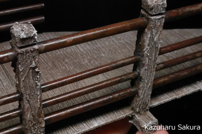 ﻿1/24 Kazuharu Sakura original ﻿櫻和春オリジナル 1/24 灯籠 ジオラマ制作記 ～ 木の橋と階段手摺りの仕上げ・塗装２３
