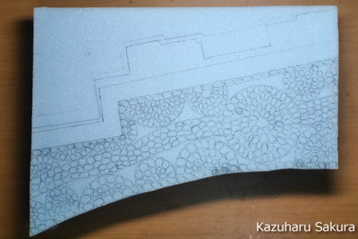 ﻿1/24 Kazuharu Sakura original ﻿櫻和春オリジナル 1/24 灯籠 ジオラマ制作記 ～ 石畳の制作４