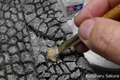 ﻿1/24 Kazuharu Sakura original ﻿櫻和春オリジナル 1/24 灯籠 ジオラマ制作記 ～ 石畳の塗装８