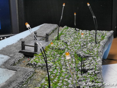 ﻿1/24 Kazuharu Sakura original ﻿櫻和春オリジナル 1/24 灯籠 ジオラマ制作記 ～ 石畳の陸部分と川部分の接合面の仕上げ１