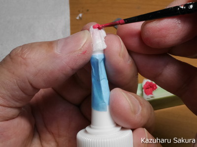 ﻿1/24 Kazuharu Sakura original ﻿櫻和春オリジナル 1/24 灯籠 ジオラマ制作記 ～ 立葵（タチアオイ）の制作４