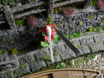 ﻿1/24 Kazuharu Sakura original ﻿櫻和春オリジナル 1/24 灯籠 ジオラマ制作記 ～ 立葵（タチアオイ）の制作１９
