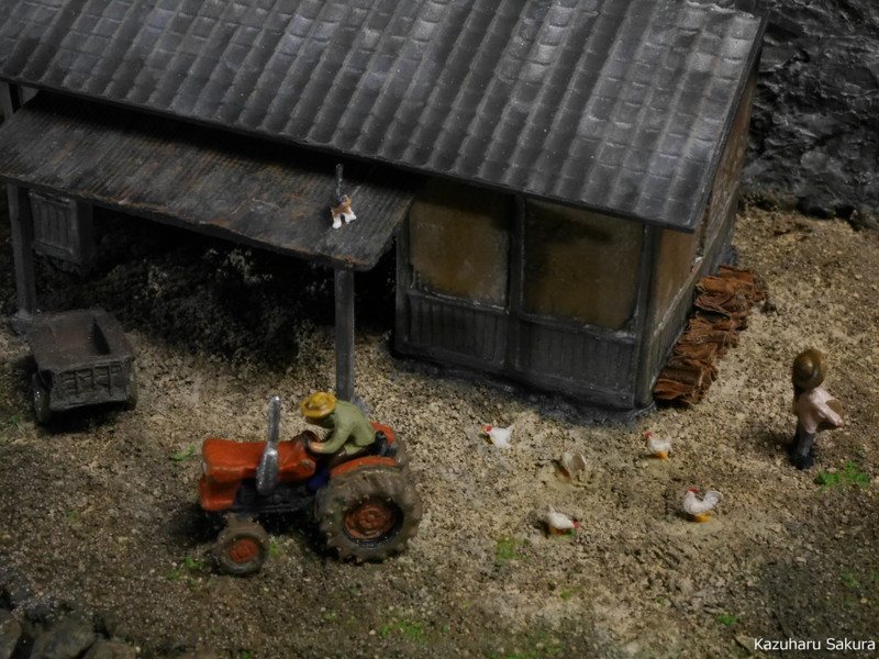 ﻿TOMYTEC 1/150 ジオコレ・農機小屋と農機A ジオラマ制作記 ～ ジオラマ完成画像