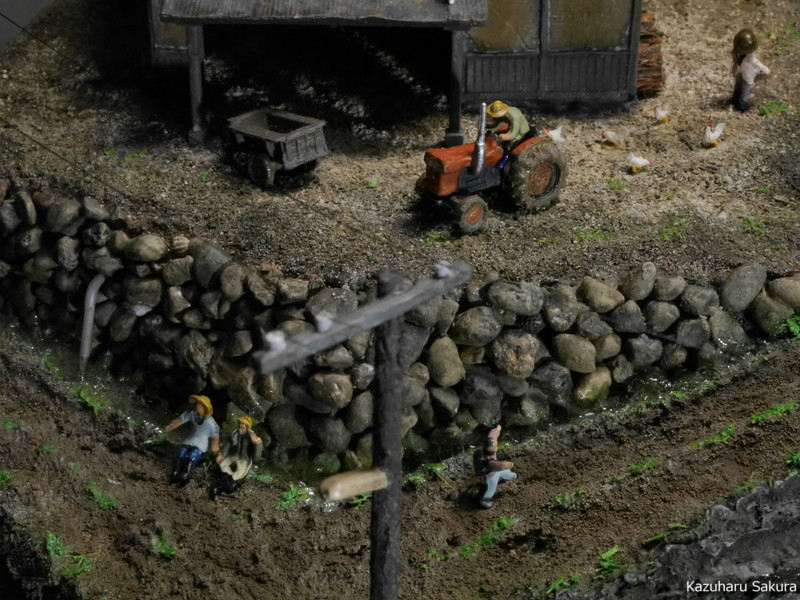 ﻿TOMYTEC 1/150 ジオコレ・農機小屋と農機A ジオラマ制作記 ～ ジオラマ完成画像
