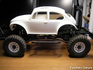 ワーゲンオフローダー・ピックアップトラック ～ラジコン・ボディ製作記 ～ SCX10シャーシにスペアボディを乗せてみる２