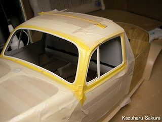 ワーゲンオフローダー・ピックアップトラック ～ラジコン・ボディ製作記 ～ 窓枠の塗装 ～ マスキング