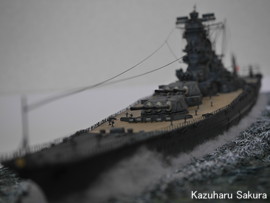 ﻿タミヤ 1/350 武蔵 の ジオラマ完成画像